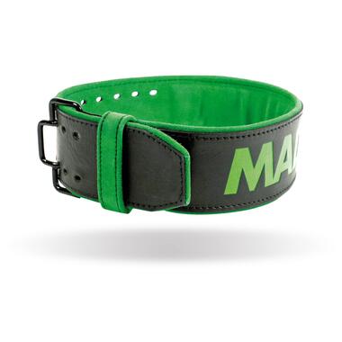 Пояс для важкої атлетики MadMax MFB-302 Quick Release Belt  шкіряний Black/Green L фото №1