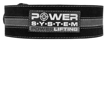 Пояс для пауерліфтингу Power System PS-3800  PowerLifting шкіряний Black/Grey Line XL фото №2