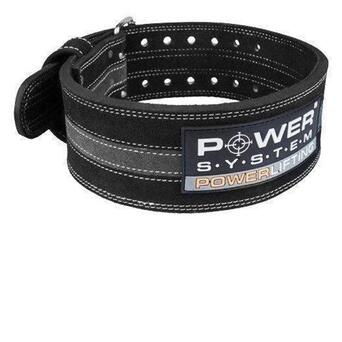 Пояс для пауерліфтингу Power System PS-3800  PowerLifting шкіряний Black/Grey Line XL фото №1