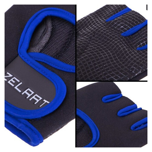Рукавички для фітнесу Zelart MA-3885 XS Чорно-синій (07363065) фото №7