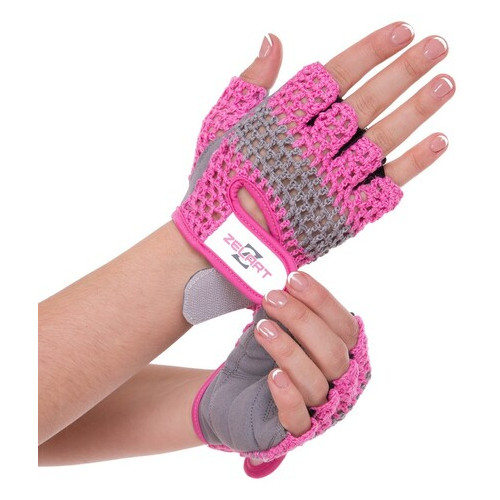 Рукавички для фітнесу жіночі Zelart SB-161954 S Рожево-сірий (07363075) фото №2