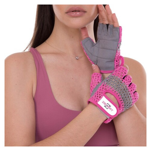 Рукавички для фітнесу жіночі Zelart SB-161954 S Рожево-сірий (07363075) фото №6