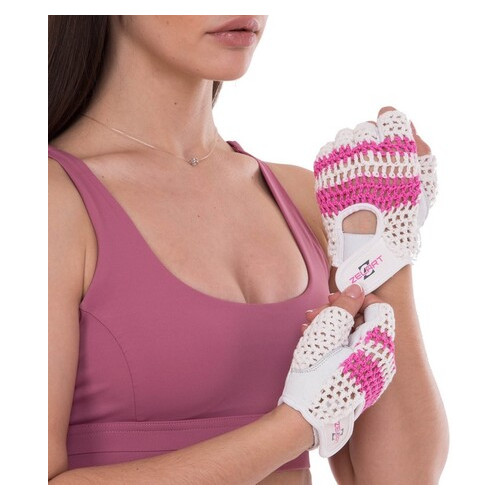 Рукавички для фітнесу жіночі Zelart SB-161958 S Біло-рожевий (07363073) фото №7