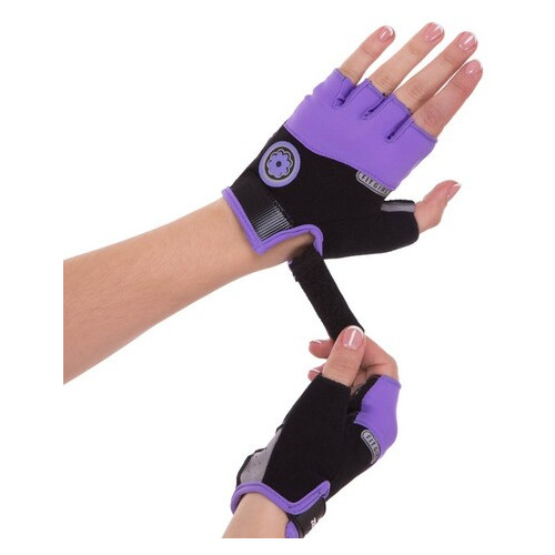 Рукавички для фітнесу жіночі Zelart SB-161727 XS Чорно-фіолетовий (07363081) фото №2