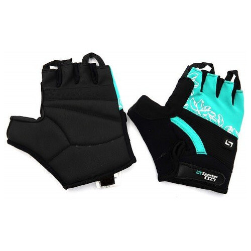 Жіночі рукавички для фітнесу Sporter Girl Gripps 734 M чорно берюзові фото №1