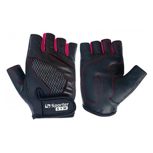 Жіночі рукавички для фітнесу Sporter MFG-204.4AS чорно-рожеві фото №1