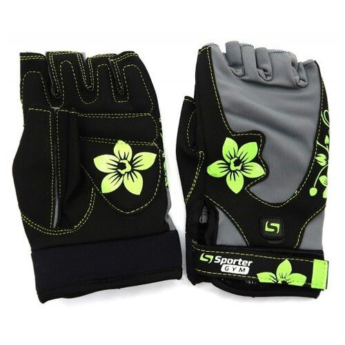 Жіночі рукавички для фітнесу Sporter New Age 733 S сіро-салатовий фото №1