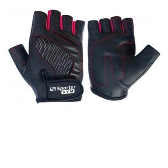 Жіночі рукавички для фітнесу Sporter MFG-204.4AM чорно-рожеві фото №1