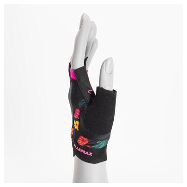 Рукавички для фітнесу MadMax MFG-770 Flower Power Gloves Black/Pink S фото №3