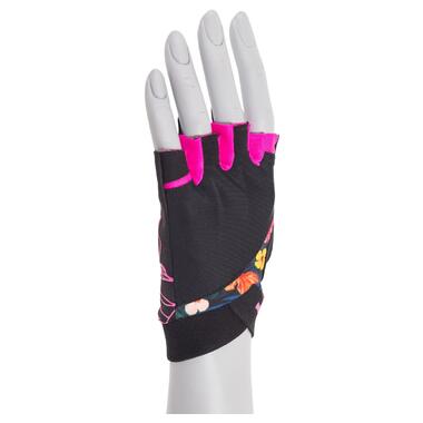 Рукавички для фітнесу MadMax MFG-770 Flower Power Gloves Black/Pink S фото №4
