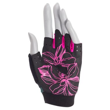 Рукавички для фітнесу MadMax MFG-770 Flower Power Gloves Black/Pink S фото №2