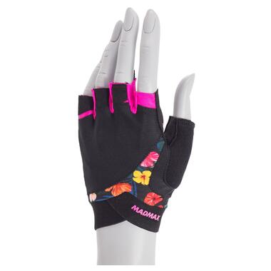 Рукавички для фітнесу MadMax MFG-770 Flower Power Gloves Black/Pink S фото №1