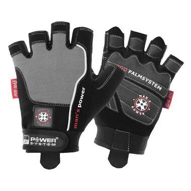 Рукавички для фітнесу Power System Mans Power Gloves Grey 2580GR L size фото №1