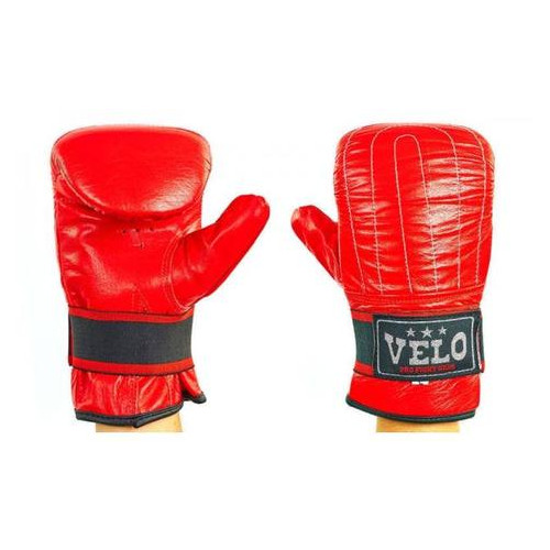 Снарядні рукавички Velo з еластичним манжетом на липучці червоні шкіра (4004ULIZ-1-L) фото №1