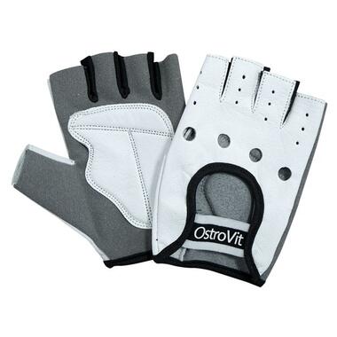 Рукавички для фітнесу OstroVit Gloves L White/Grey фото №1
