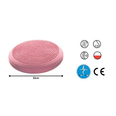 Балансувальна подушка-диск 4FIZJO MED+ 33 см (сенсомоторна) масажна Pink 4FJ0316 фото №7
