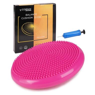 Балансувальна подушка-диск Cornix 33 см (сенсомоторна) масажна XR-0055 Pink фото №1