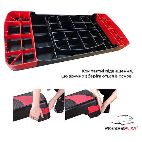 Степ-платформа PowerPlay 4328 (2 рівні 10-15 см) Чорно-червона фото №3