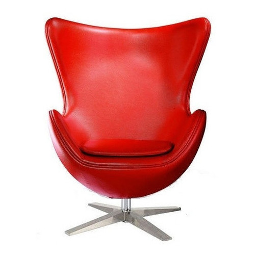 Кресло SDM Эгг (Egg) с наклонной спинкой поворотное кожзам Красное фото №1