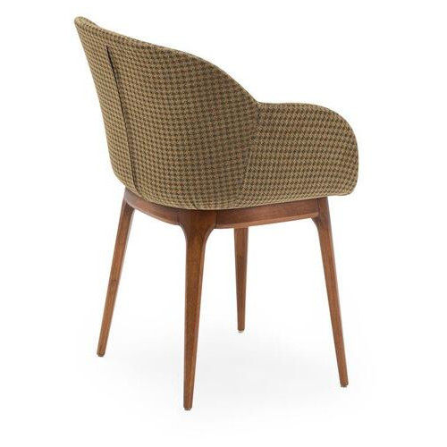 Крісло Tilia Shell-W Pad ніжки букові, сидіння з тканиною PIED DE POULE 03 фото №2