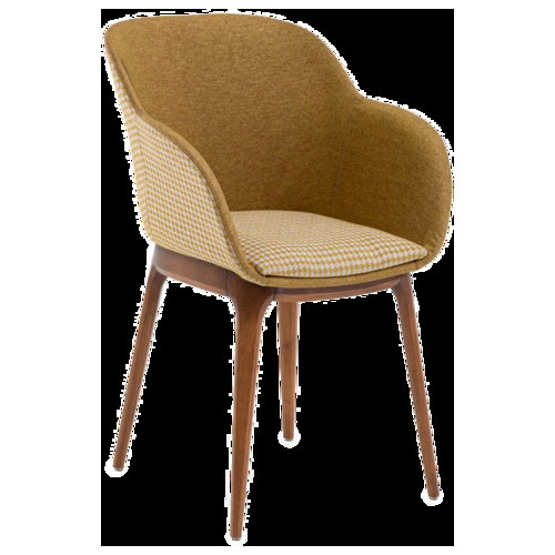 Крісло Tilia Shell-W Pad ніжки букові, сидіння з тканиною PIED DE POULE 04 фото №1