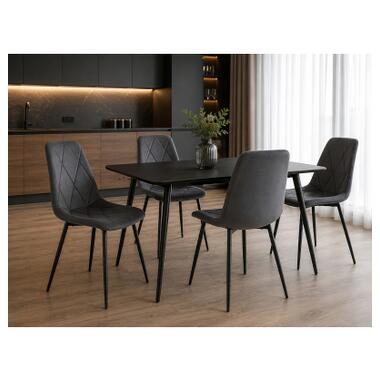 Кухонный стул Примтекс плюс Visio black HL-95 бархат темно-серый фото №6