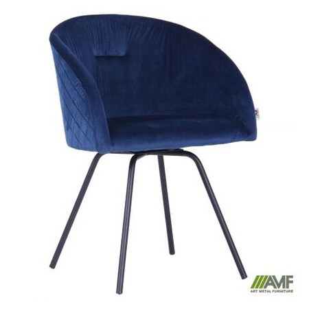 Кресло поворотное Sacramento чорний/велюр темно-синій (546797) фото №1