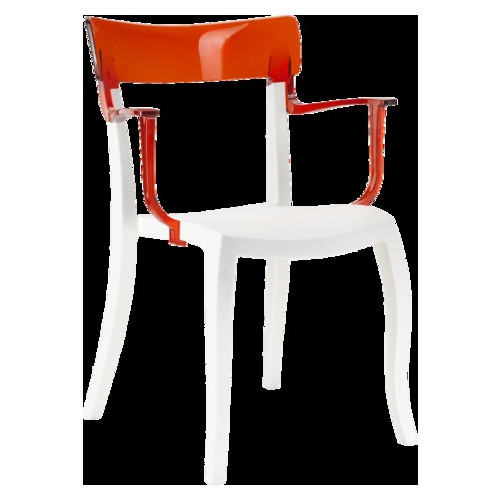 Крісло Papatya Hera-K біле сидіння, верх прозоро-червоний фото №1