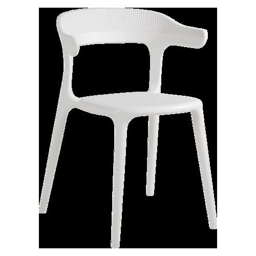 Крісло Papatya Luna-Stripe біле сидіння, верх білий фото №1