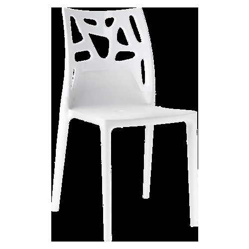 Стілець Papatya Ego-Rock біле сидіння, верх білий фото №1
