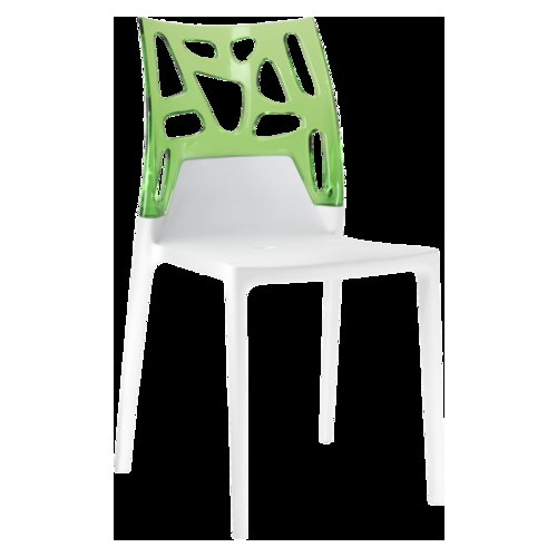 Стілець Papatya Ego-Rock біле сидіння, верх прозоро-зелений фото №1
