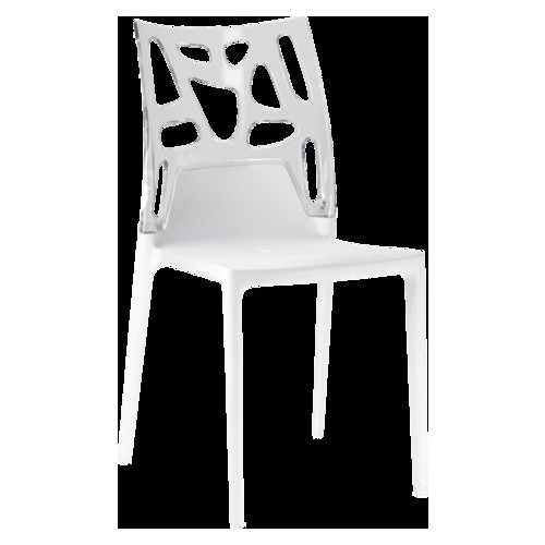 Стілець Papatya Ego-Rock біле сидіння, верх прозоро-чистий фото №1