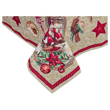 Скатертина гобеленова новорічна Lefard SANTA CLAUS 140x140 см (732-185) фото №2