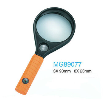Ручна лупа кругла Magnifier MG89077 збільшення 3X - 90мм 8X - 23мм фото №1