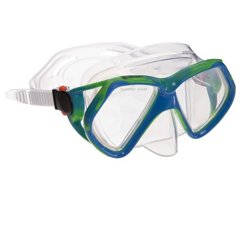 Набір для плавання маска з трубкою та ластами Zelart M243S-SN120S-F06 M Синьо-зелений (60363166) фото №4