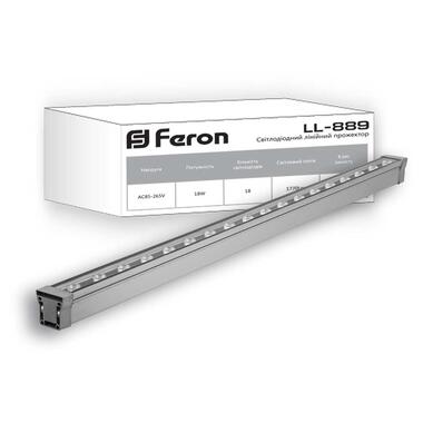 Прожектор світлодіодний лінійний архітектурний Feron LL-889 18W колір металік фото №1