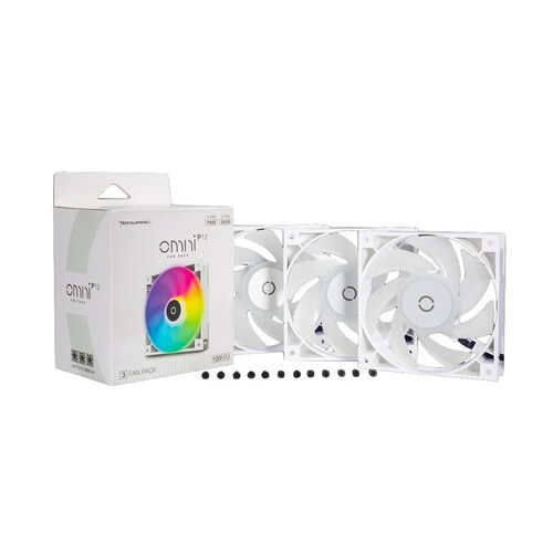 Вентилятор Tecware Omni P12 - 3-Fan Pack (White) ARGB PWM 120mm Fans white (TWAC-OMP12-3WH) фото №2