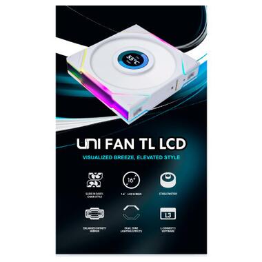 Кулер до корпусу Lian Li TL LCD 120-3, Black Cooler (G99.12TLLCD3B.00) фото №9