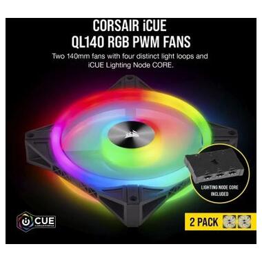 Кулер до корпусу Corsair QL Series, QL140 RGB, 140mm RGB LED Fan (CO-9050100-WW) фото №3