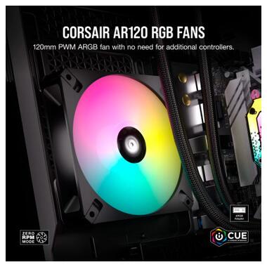Кулер до корпусу Corsair iCUE AR120 Digital RGB 120mm PWM Fan Triple Pack Black (CO-9050167-WW) фото №6