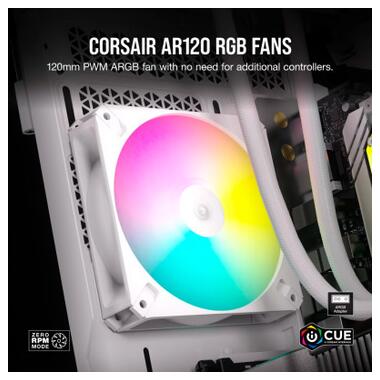 Кулер до корпусу Corsair iCUE AR120 Digital RGB 120mm PWM Fan Triple Pack White (CO-9050169-WW) фото №6