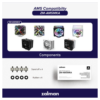 Кріплення для AMD AM5 Zalman ZM-AM5MKA, CNPS10X PERFORMA BLACK/WHITE, CNPS10X PERFORMA ST, CNPS16X BLACK/WHITE, CNPS17X, CNPS20X (ZM-AM5MKA) фото №1