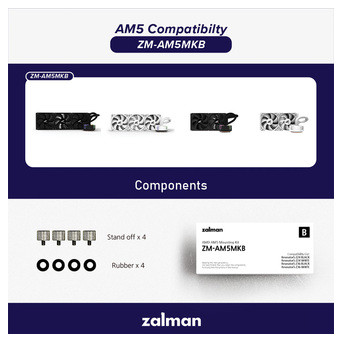 Кріплення AMD AM5 Zalman ZM-AM5MKB, RESERATOR5Z24BLACK/WHITE, RESERATOR5Z36BLACK/WHITE (ZM-AM5MKB) фото №1