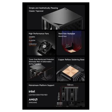 Кулер к процессору PcCooler RT720 TC BK черный IntelLGA 115X/12 (RT720 TC BK) фото №12