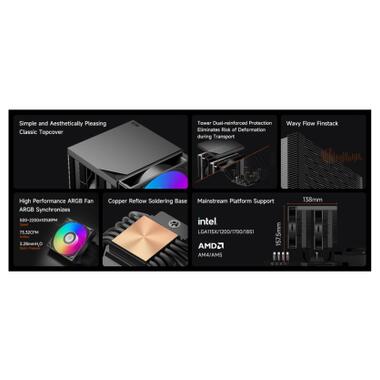 Кулер к процессору PcCooler RT620Pro TC ARGB BK фото №8