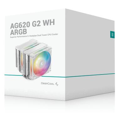 Кулер к процессору Deepcool AG620 G2 WH ARGB (R-AG620-WHAMMG2-G) фото №9