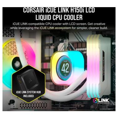 Система водяного охолодження Corsair iCUE Link H150i LCD RGB (CW-9061008-WW) фото №5