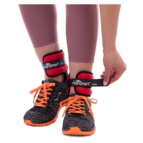 Обтяжувачі-манжети для рук та ніг Maraton FI-2858 0.5кг пара Червоно-чорний (56446001) фото №6