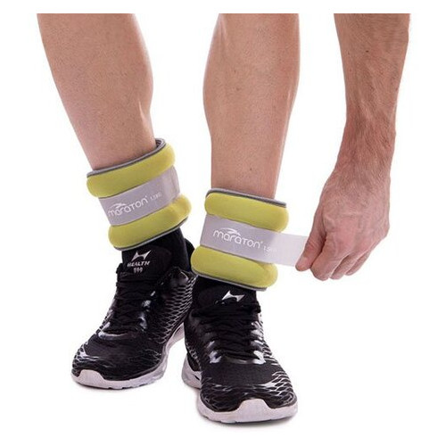 Обтяжувачі-манжети для рук та ніг Maraton FI-2858 1.5кг пара Жовто-сірий (56446001) фото №6