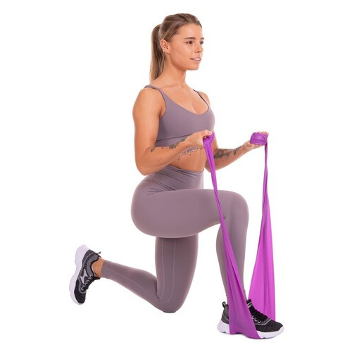 Стрічка еластична для фітнесу та йоги Zelart FI-3143 1.5м Фіолетовий (56363187) фото №4